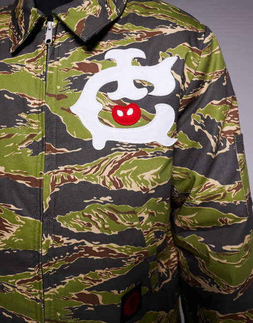 ICECREAM - Veste camionneur à motif camouflage tigré - Vert et marron, 5 de 5