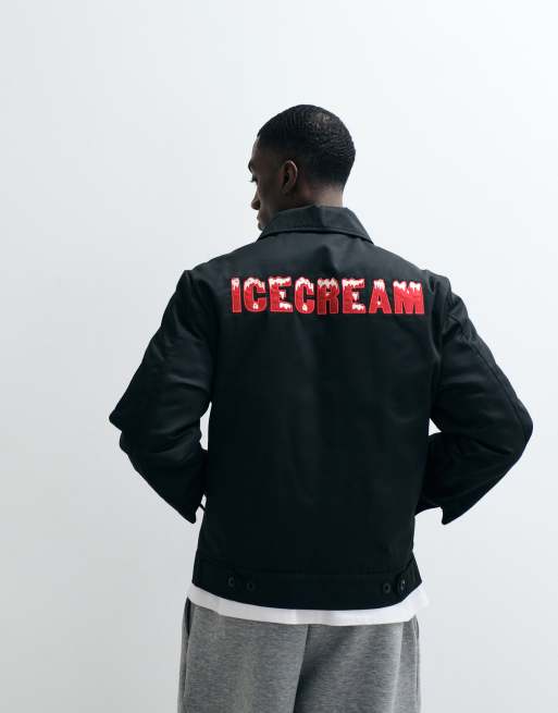 ICECREAM - Veste de travail avec broderie et imprimé au dos - Noir, 4 de 5