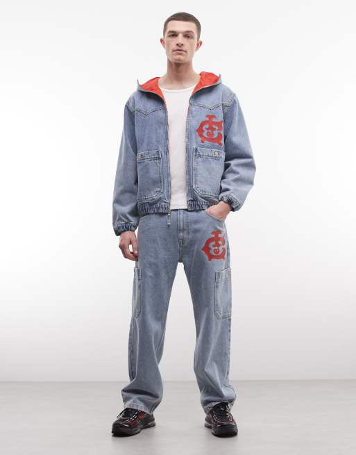 ICECREAM - Veste en jean style western avec capuche et fermeture éclair - Bleu clair délavé, 4 de 5
