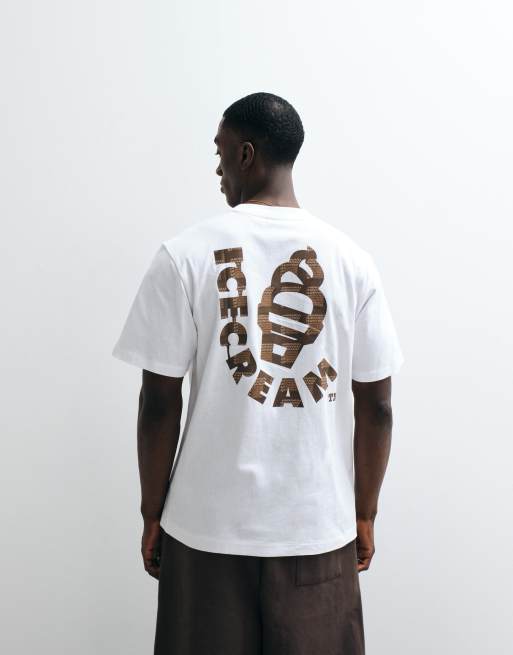 ICECREAM waffle cone back print t-shirt in white, 3 of 5