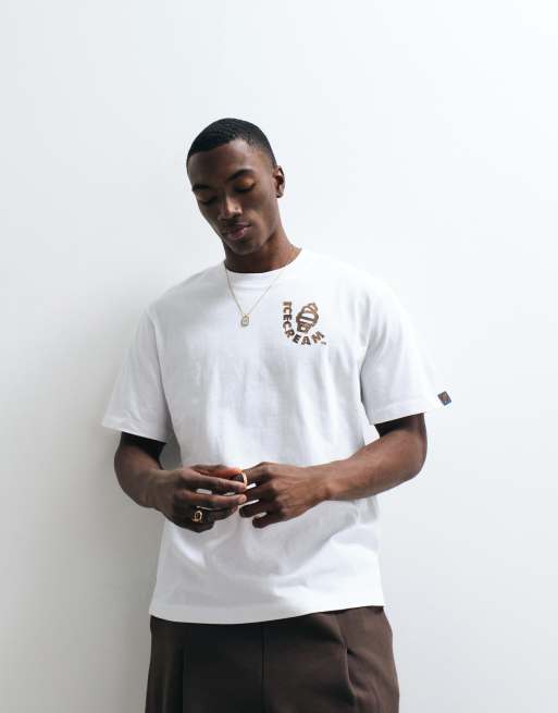 ICECREAM waffle cone back print t-shirt in white, 4 of 5