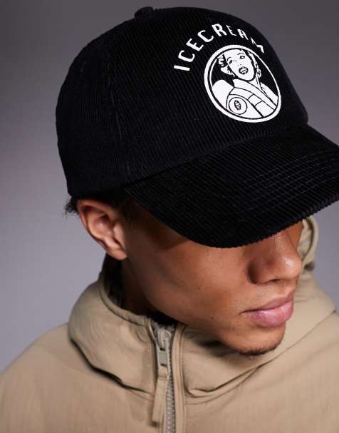 ICECREAM waitress cord trucker baseball cap in black - view 1