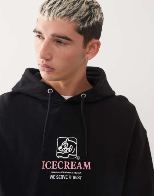 ICECREAM we serve it best pullover hoodie in black, 5 of 5