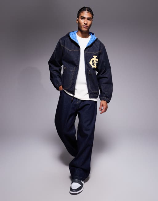 ICECREAM western panelled hooded worker jacket in indigo blue , 2 of 5