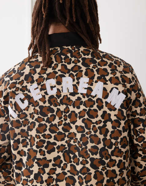 ICECREAM - Workwear jack met logo in luipaardprint - view 1