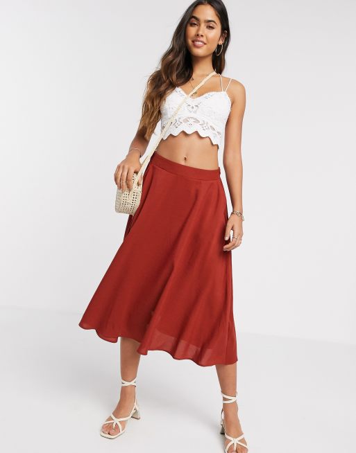 Ichi bias cut midi skirt