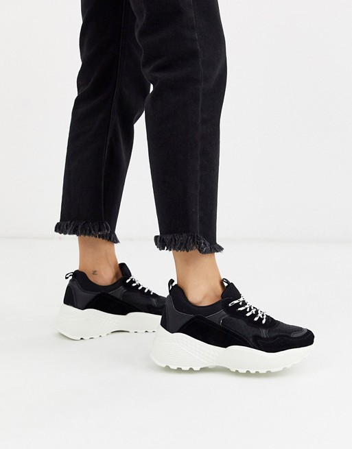 Ichi chunky faux suede platform trainers