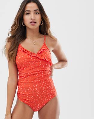 floral ruffle swimsuit