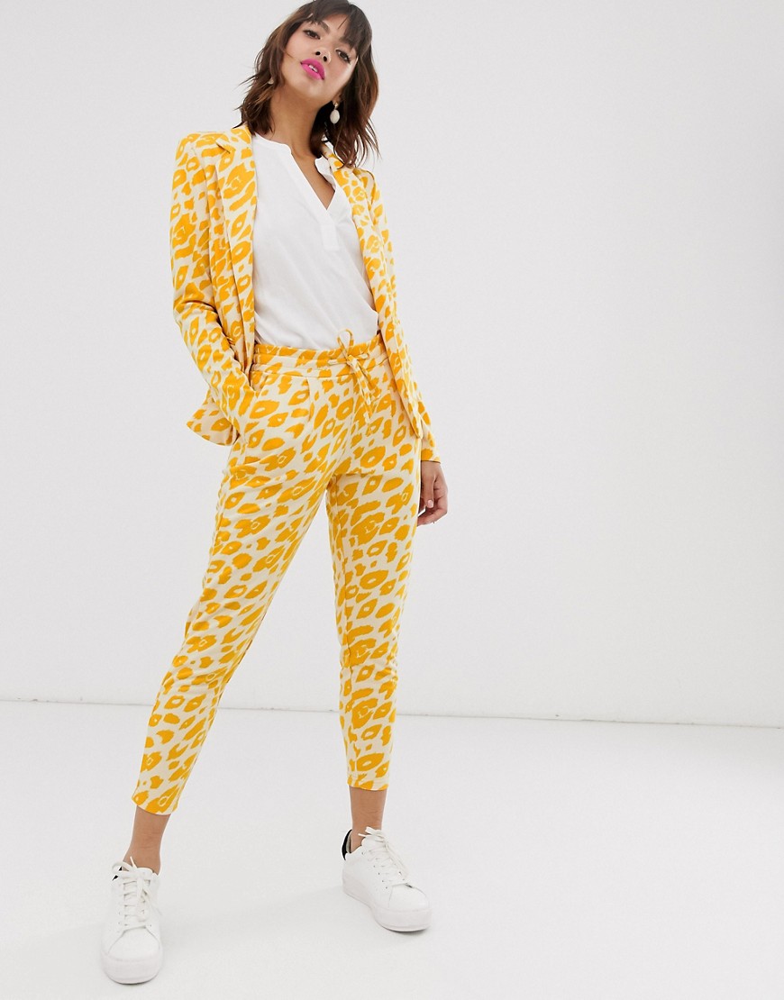 Ichi leopard print suit trousers-Multi
