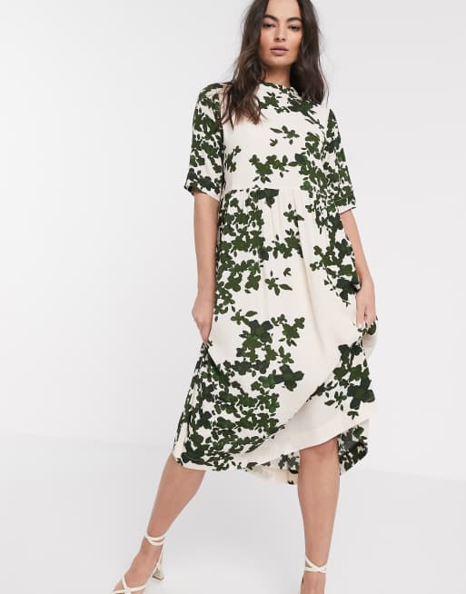 Ichi printed midi dress