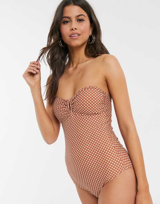 Ichi spotty halterneck swimsuit