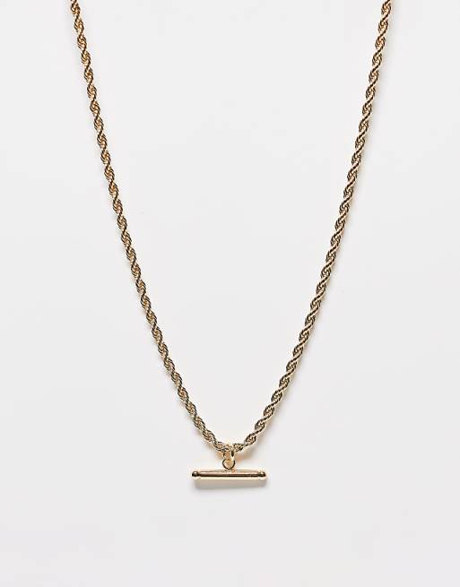 Gold plated T-bar necklace Gold plated T-bar necklace