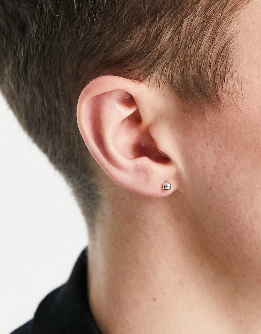 Icon Brand 3 pack stud earrings in silver