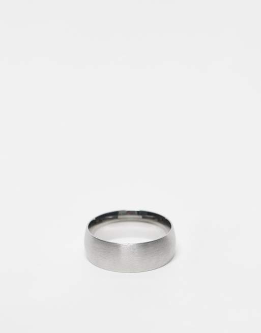 Icon Brand - Anello a fascia in acciaio inossidabile color argento