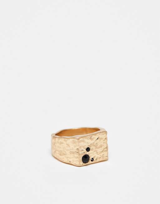Icon Brand - Anello a sigillo dorato