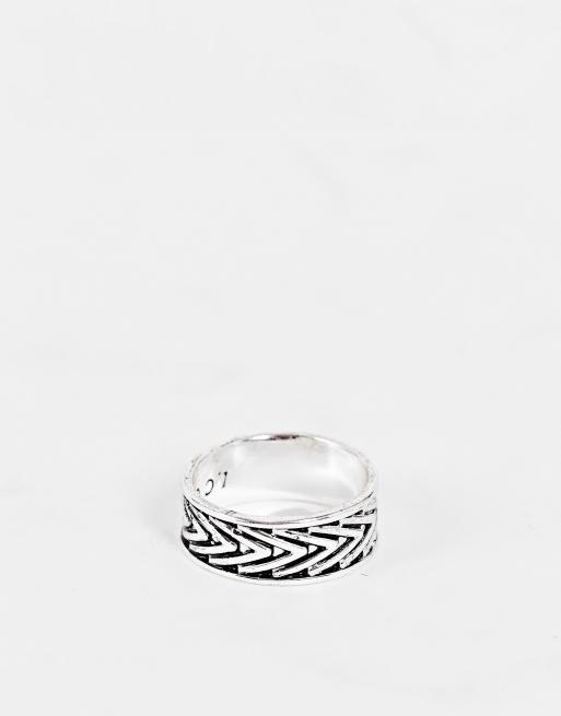 Icon Brand - Anello argento con fascia a frecce