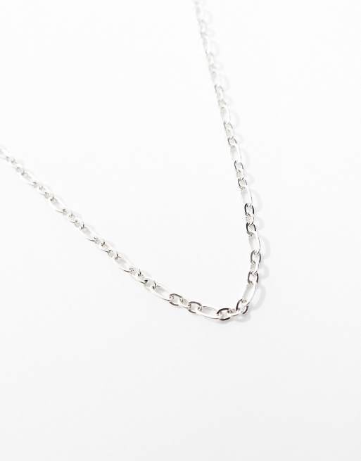 Icon Brand – Antik silverfärgat halsband med blandade kedjor, 2 av 4
