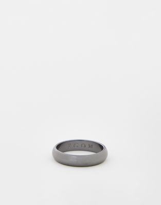 Icon Brand band ring in gunmetal-Silver