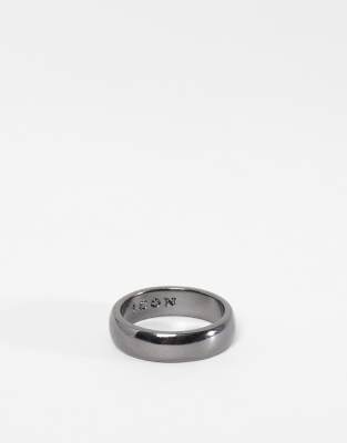 Icon Brand band ring in gunmetal - ASOS Price Checker