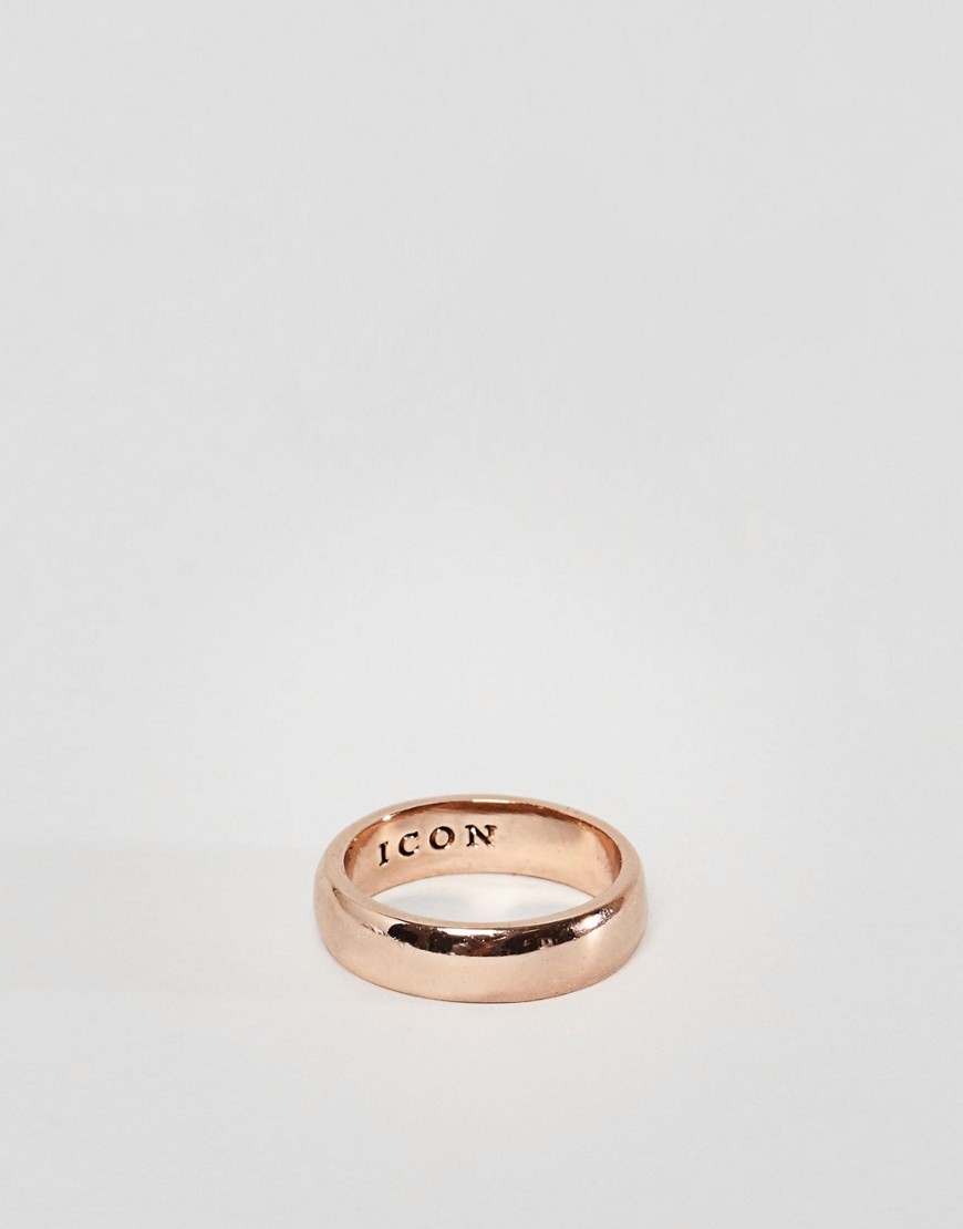 Icon Brand band ring in rose gold