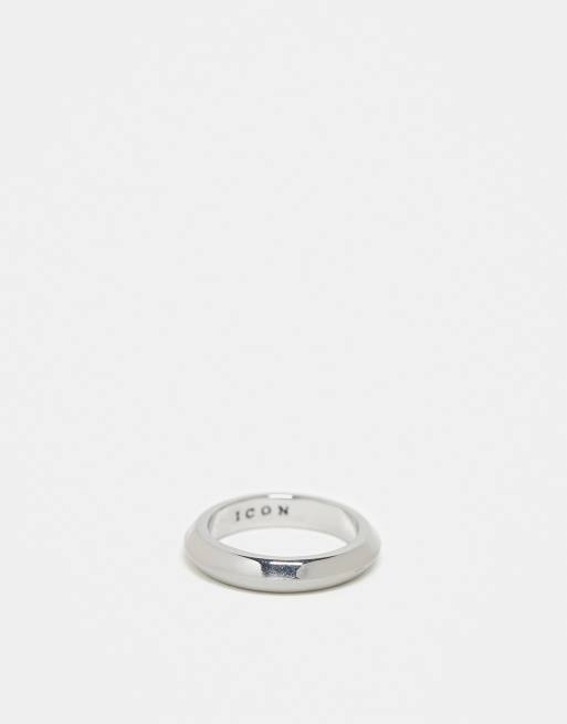  Icon Brand band ring in silver