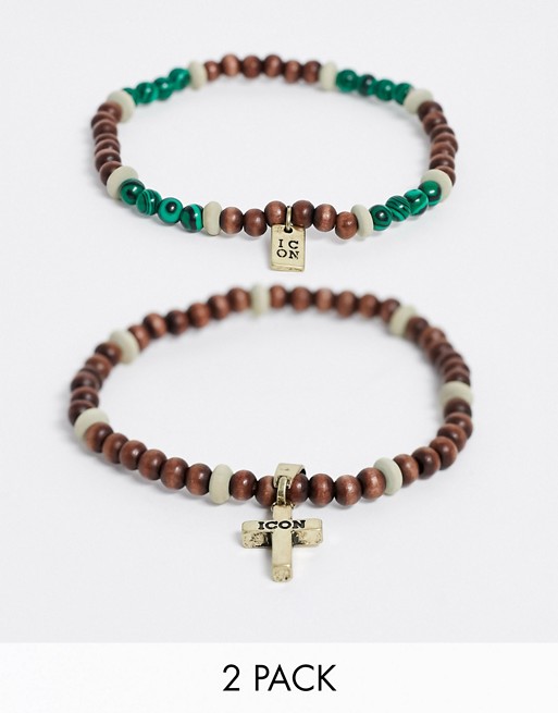 Icon Brand beaded bracelet in brown