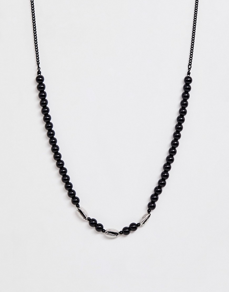Icon Brand beaded neck chain in black