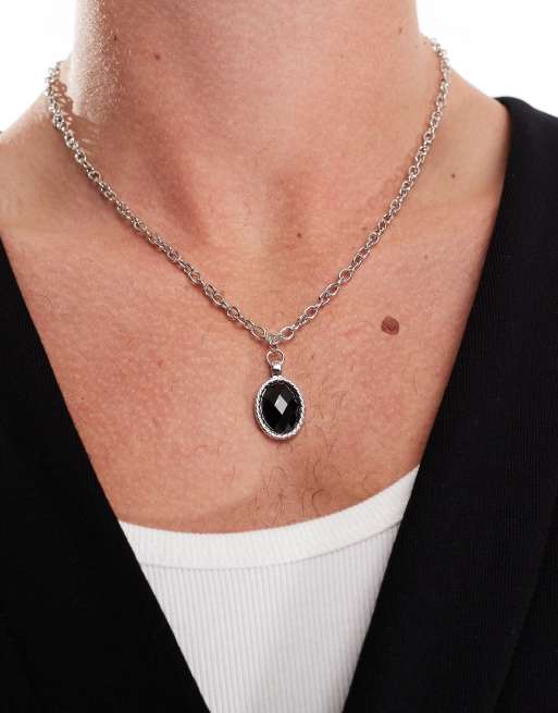 Silver Oval Pendant, Textured Pendant, Casual or Dressy, Gift for 2024 Her