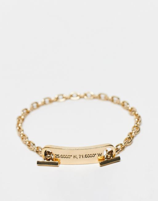 Icon Brand - Bracciale a catenina color oro con coordinate