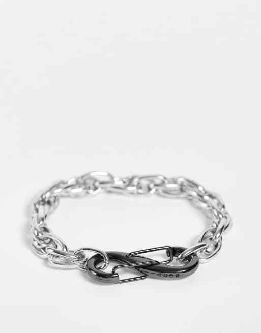 Icon Brand - Bracciale a catenina intrecciata color argento