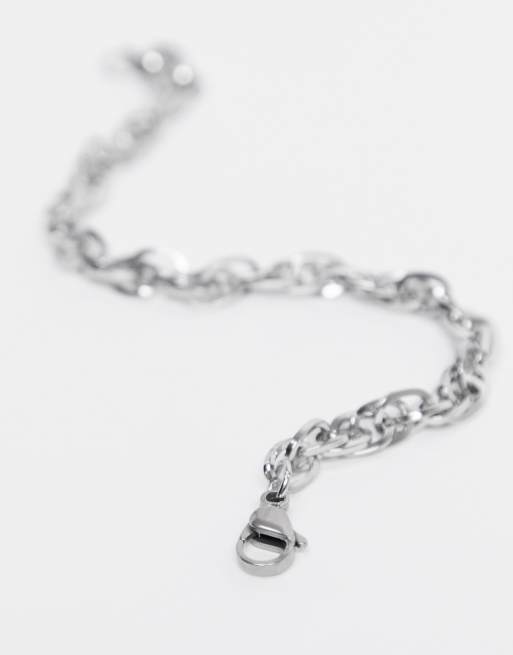 Icon Brand - Bracelet à gros maillons en acier inoxydable - Argenté, 3 de 4