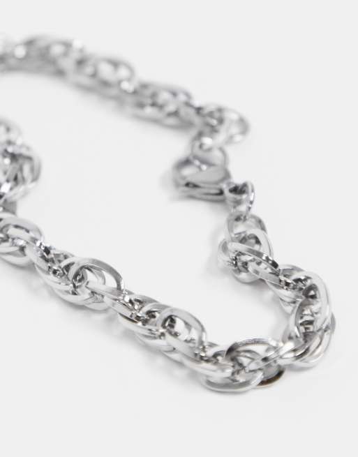 Icon Brand - Bracelet à gros maillons en acier inoxydable - Argenté, 4 de 4