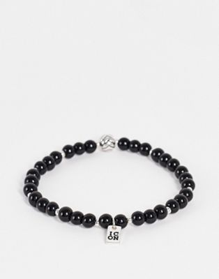 Bracelets Icon Brand - Bracelet stretch à perles variées - Noir