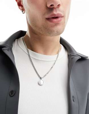 Icon Brand camper pearl pendant chain necklace in silver