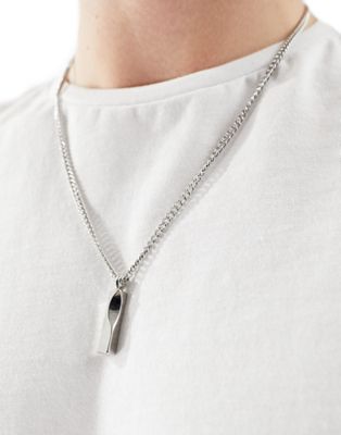 Icon Brand carve pendant necklace in silver  - ASOS Price Checker