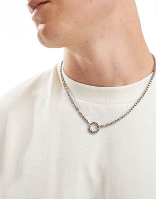 Icon Brand Icon Brand circle pendant chain necklace in silver
