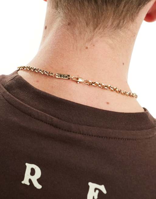 Icon Brand - Collana a catena con maglie rotonde color oro, 2 di 4