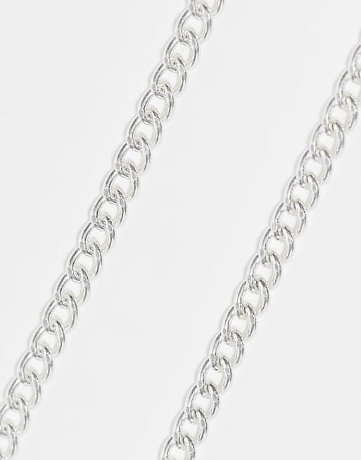 Icon Brand - Collana con catenina barbazzale color argento con moneta, 4 di 4