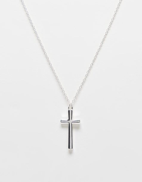 Icon Brand - Collana con ciondolo a croce argento antico - view 1