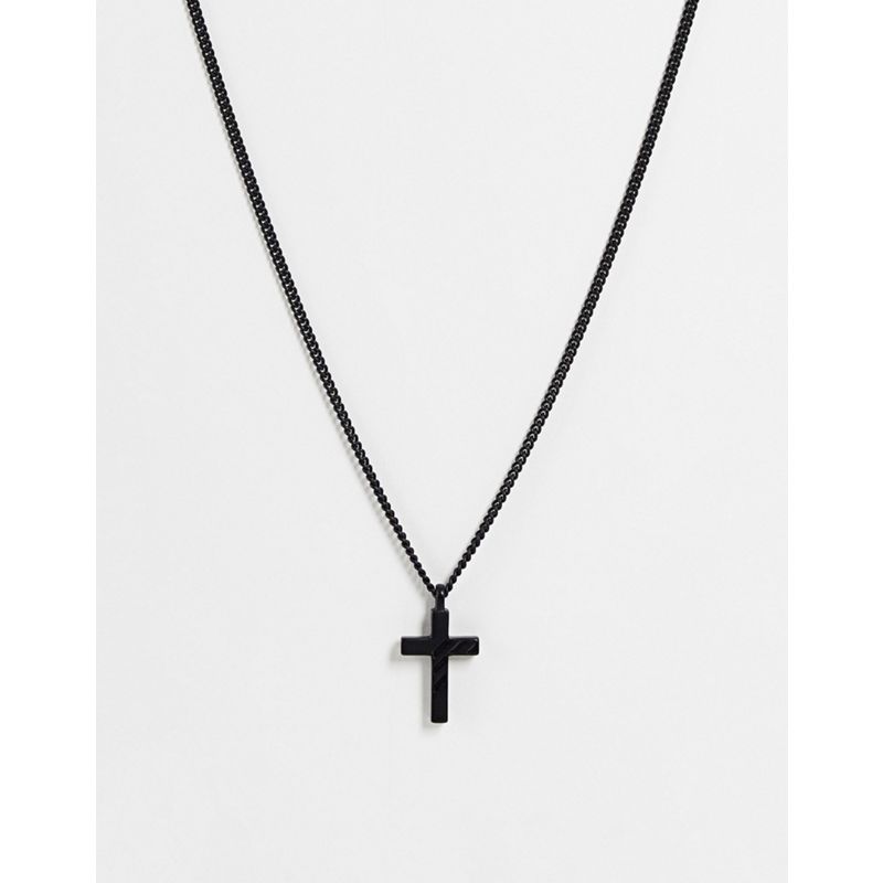 Novità: Accessori Novità Icon Brand - Collana con ciondolo a croce stile college nero