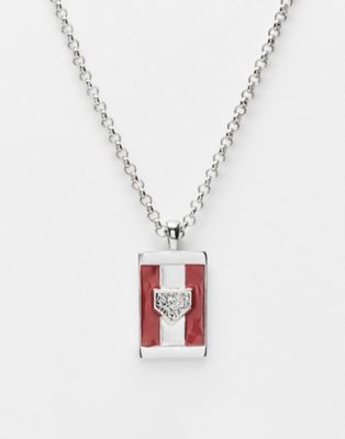 Icon Brand collegiate pendant necklace in silver - ASOS Price Checker
