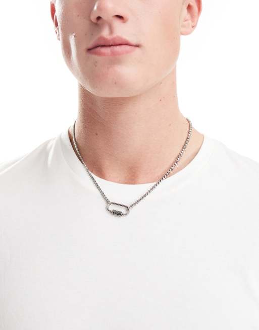 Icon Brand - Collier à pendentif mousqueton - Argenté