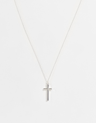 Icon Brand - Collier avec pendentif croix - Argenté antique