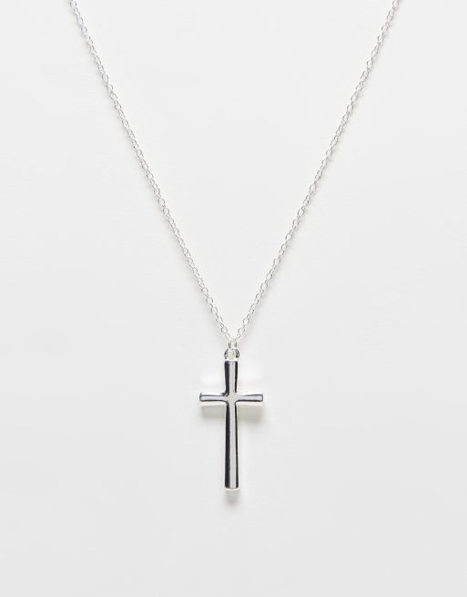 Icon Brand - Collier avec pendentif croix - Argenté antique