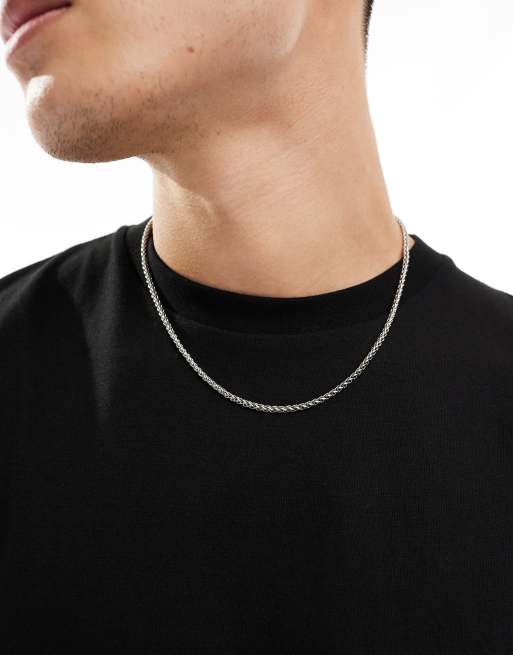 Icon Brand - Collier chaîne à maille palmier en acier inoxydable