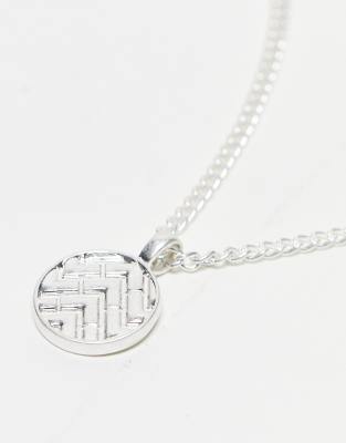 Sautoir Collier Chaîne Avec Grand Médaillon Pendentif - Argent Massif, Occasion