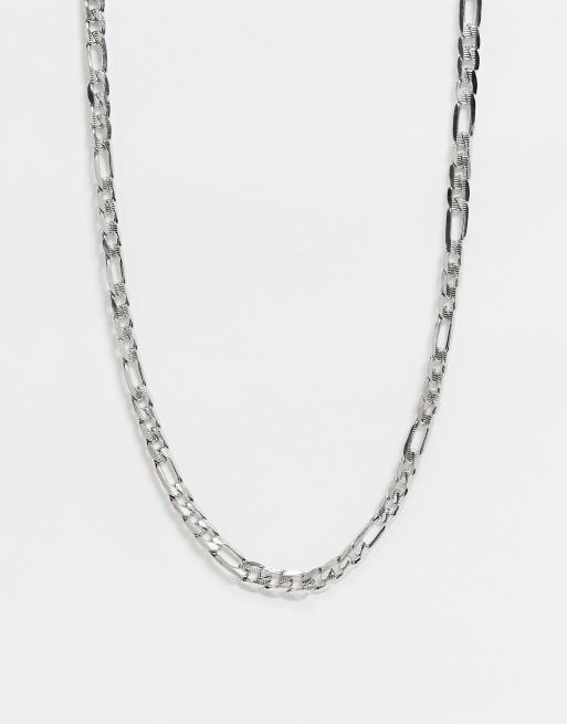 Icon Brand - Collier en acier inoxydable à maille figaro - Argenté