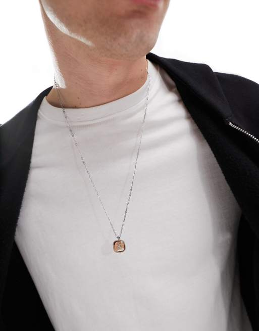 Icon Brand - Collier en acier inoxydable avec pendentif étoile vintage - Argenté