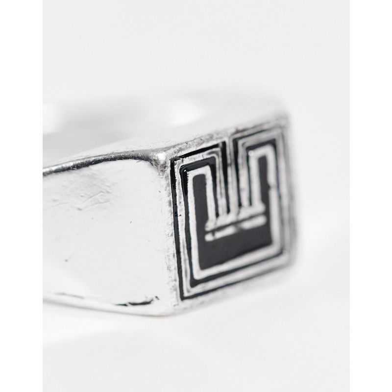 TVG2z  Icon Brand - Confezione da due anelli stile art déco color argento