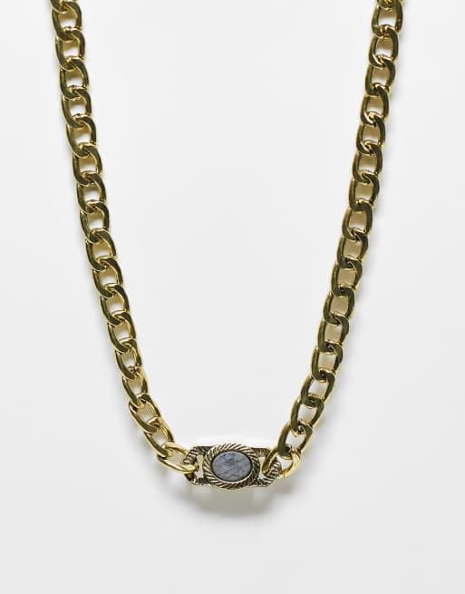 Icon Brand - Corazon - Collier à maillons avec composite ovale - Doré
